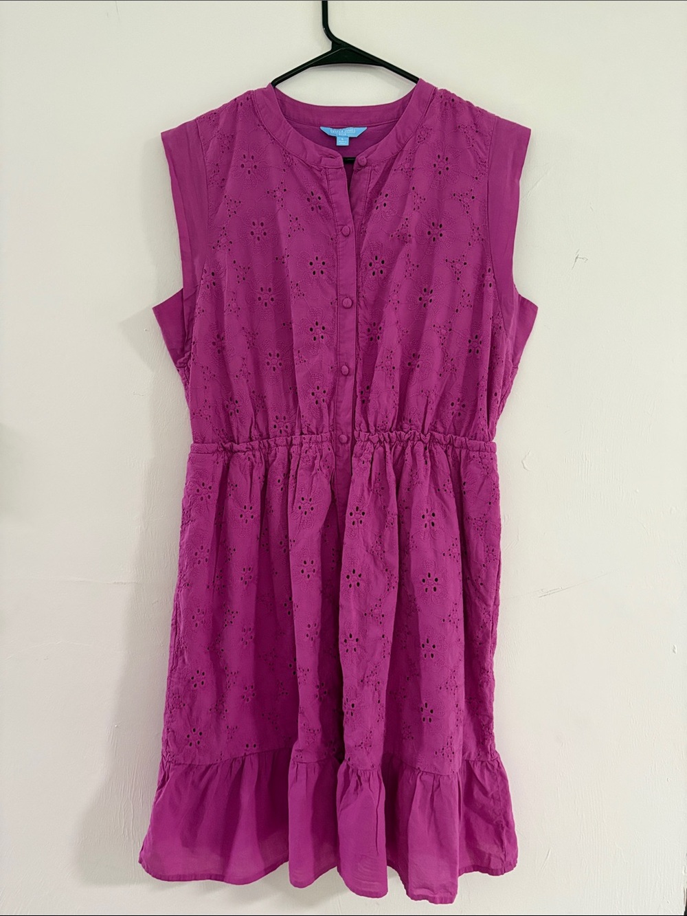 Draper James womens Fuchsia Eyelet Sleeveless Dress size Large